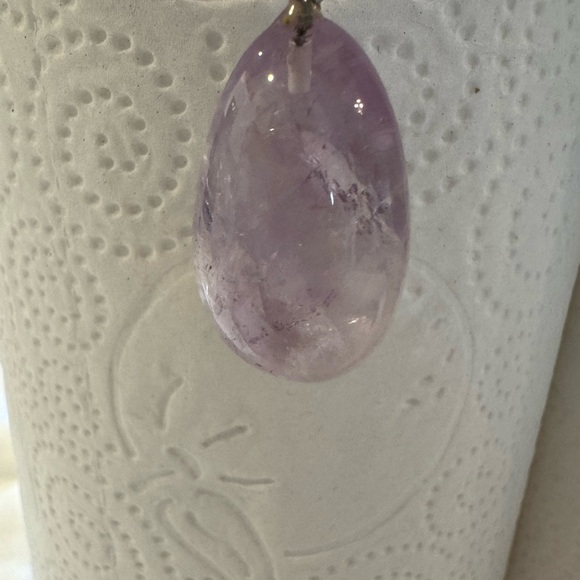 Amethyst Necklace CHOOSE 1 light stone  or darker stone 1.75” pendant on cord - Picture 5 of 11